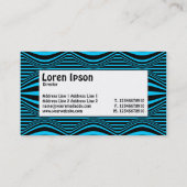 Middenlabel - Op Art III 01 - Zwart en blauw Visitekaartje (Achterkant)