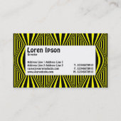 Middenlabel - Op art IV 01 - Zwart en geel Visitekaartje (Achterkant)