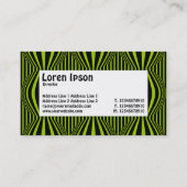 Middenlabel - Op art IV 01 - Zwart en groen Visitekaartje (Achterkant)
