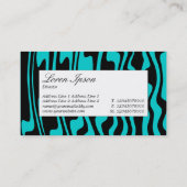Middenlabel - Wavy Black en Turquoise Visitekaartje (Achterkant)