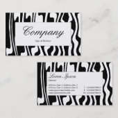 Middenlabel - Wavy Black en White Visitekaartje (Voorkant / Achterkant)
