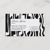 Middenlabel - Wavy Black en White Visitekaartje (Achterkant)