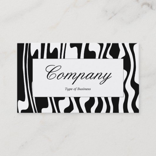Middenlabel - Wavy Black en White Visitekaartje (Voorkant)