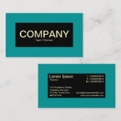 Middenlabel - zwart met Blauwgroen en crème Visitekaartje (Voorkant / Achterkant)