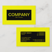 Middenlabel - zwart met geel visitekaartje (Voorkant / Achterkant)