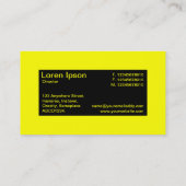 Middenlabel - zwart met geel visitekaartje (Achterkant)