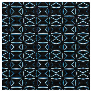 Middenmidden atoomstijlzwart en blauw geometrisch stof