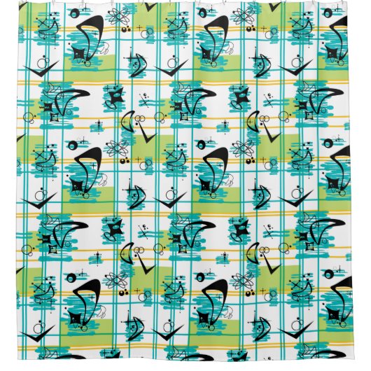 Middenmidden Madras Douchegordijn (Voorkant)