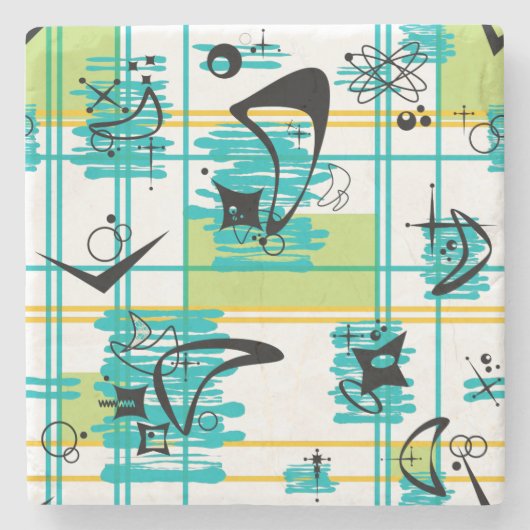 Middenmidden Madras Stenen Onderzetter (Voorkant)