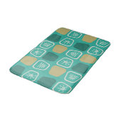 Middenmidden Modern Stretched Squares Turquoise Badmat (Gekanteld)