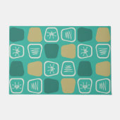 Middenmidden Modern Stretched Squares Turquoise Deurmat (Voorkant)