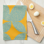 Middenmidden Modern Turquoise Diamond Theedoek (Quarter Fold)