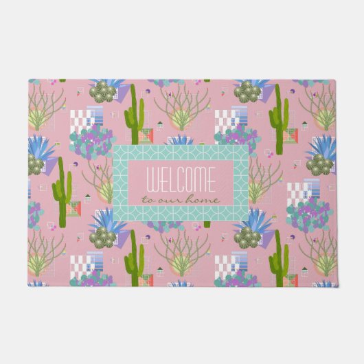 Middenmidden modern woestijnlandschap Alle kleuren Deurmat (Voorkant)