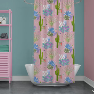 Middenmidden modern woestijnlandschap Alle kleuren Douchegordijn