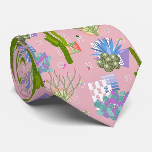 Middenmidden modern woestijnlandschap Alle kleuren Stropdas (Opgerold)