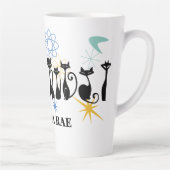 Middenmidden moderne 50s zwarte katten atoomnaam latte mok (Rechts)