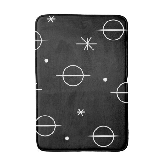 Middenmidden moderne Abstracte cirkels zwart Badmat (Voorkant Verticaal)