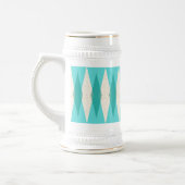 Middenmidden moderne Argyle Stein Bierpul (Links)