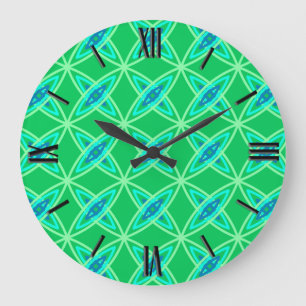 Middenmidden moderne atoomprinter - Jade Green Grote Klok