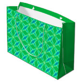 Middenmidden moderne atoomprinter - Jade Green Large Cadeautasje (Achterkant Gekanteld)