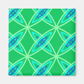 Middenmidden moderne atoomprinter - Jade Green Magneet (Voorkant)