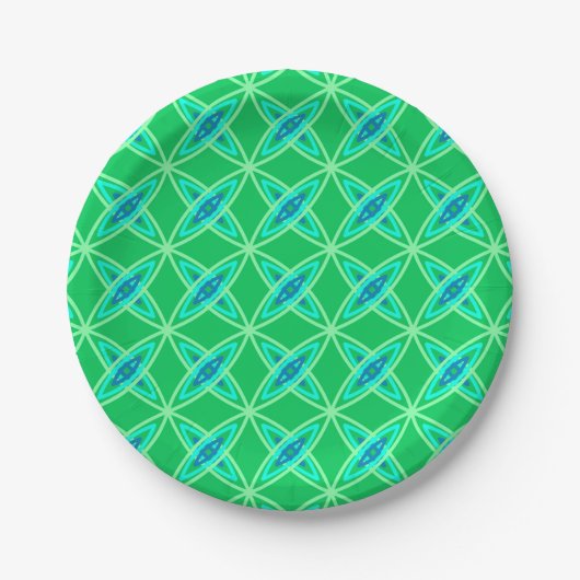 Middenmidden moderne atoomprinter - Jade Green Papieren Bordje (Voorkant)
