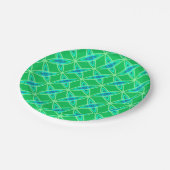 Middenmidden moderne atoomprinter - Jade Green Papieren Bordje (Gekanteld)