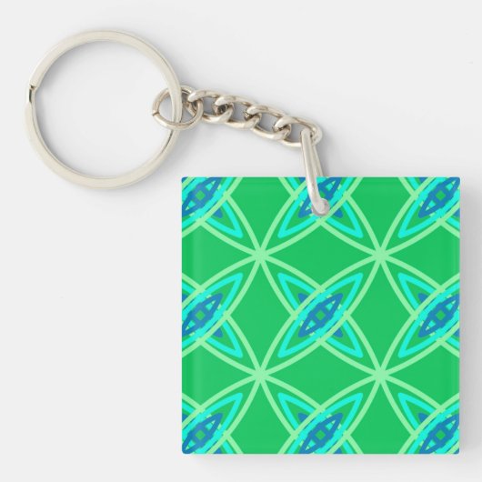 Middenmidden moderne atoomprinter - Jade Green Sleutelhanger (Voorkant)
