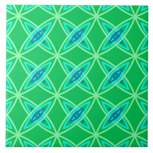 Middenmidden moderne atoomprinter - Jade Green Tegeltje (Voorkant)