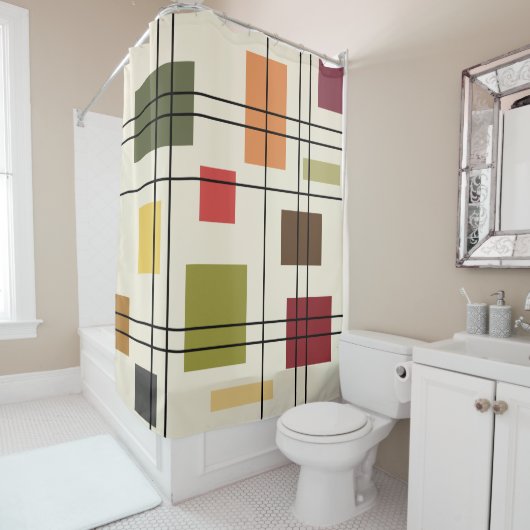 Middenmidden moderne geometrisch 1 douchegordijn (In situ)