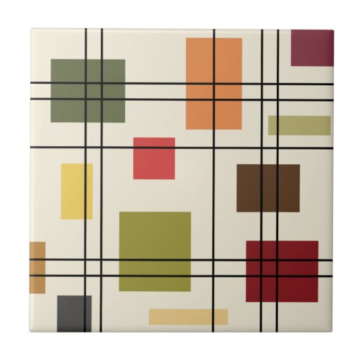 Middenmidden moderne geometrisch 1 tegeltje (Voorkant)