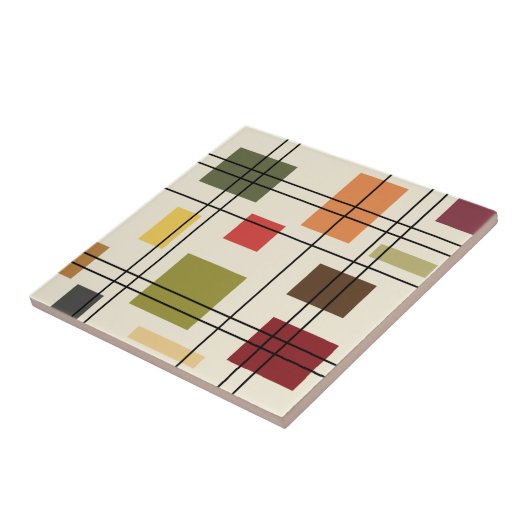 Middenmidden moderne geometrisch 1 tegeltje (Zijkant)