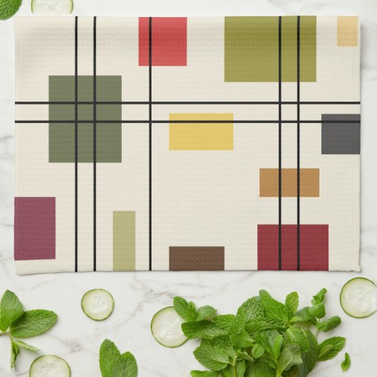 Middenmidden moderne geometrisch 1 theedoek (Gevouwen)