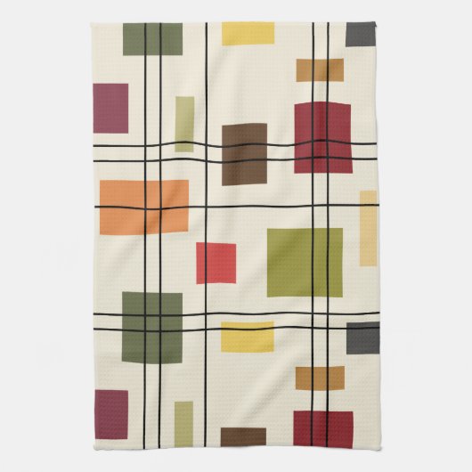 Middenmidden moderne geometrisch 1 theedoek (Verticaal)