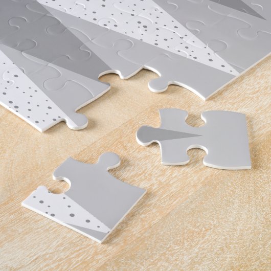 Middenmidden moderne grijze argyle Puzzle Legpuzzel (Zijkant)