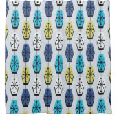 Middenmidden moderne hexagons Turquoise Douchegordijn (Voorkant)