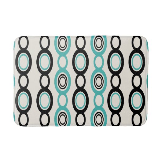 Middenmidden moderne keten links zwart Turquoise Badmat (Voorkant)