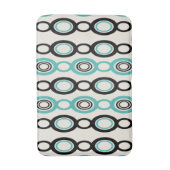 Middenmidden moderne keten links zwart Turquoise Badmat (Voorkant Verticaal)