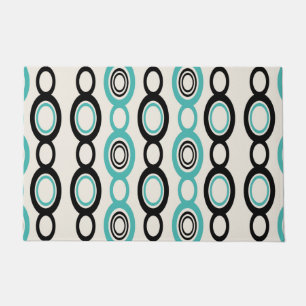 Middenmidden moderne keten links zwart Turquoise Deurmat