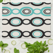 Middenmidden moderne keten links zwart Turquoise Theedoek (Gevouwen)