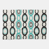 Middenmidden moderne keten links zwart Turquoise Theedoek (Horizontaal)