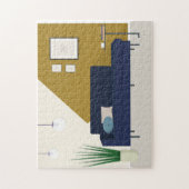 Middenmidden moderne levensruimte legpuzzel (Verticaal)