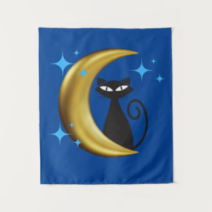 Middenmidden moderne MCM Retro Atomic Black Cat Wandkleed