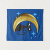 Middenmidden moderne MCM Retro Atomic Black Cat Wandkleed (Voorkant (horizontaal))