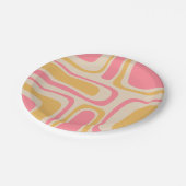 Middenmidden moderne palmspruitretro Abstract Papieren Bordje (Gekanteld)