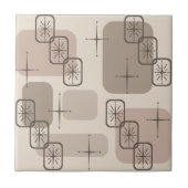 Middenmidden moderne Spoetnik Taupe Tegeltje (Voorkant)