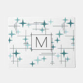 Middenmidden moderne sterren Turquoise Deurmat (Voorkant)