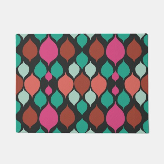Middenmidden moderne zwarte geometrische bath mat (Voorkant)
