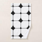 Middenmidden - zwart wit geometrisch patroon bad handdoek (Handdoek)