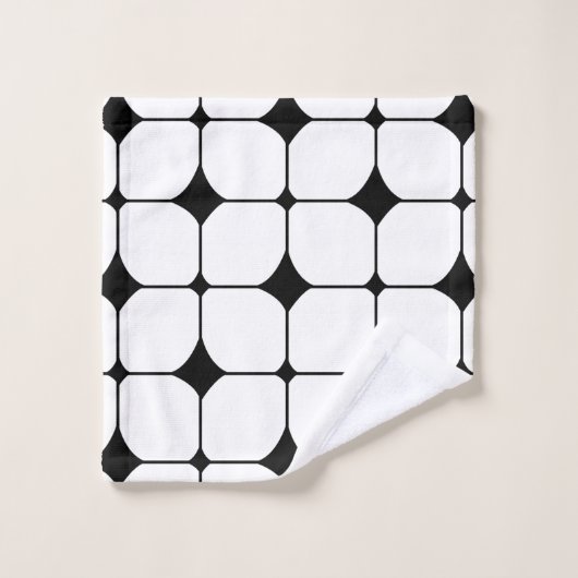 Middenmidden - zwart wit geometrisch patroon bad handdoek (Wasdoekje)